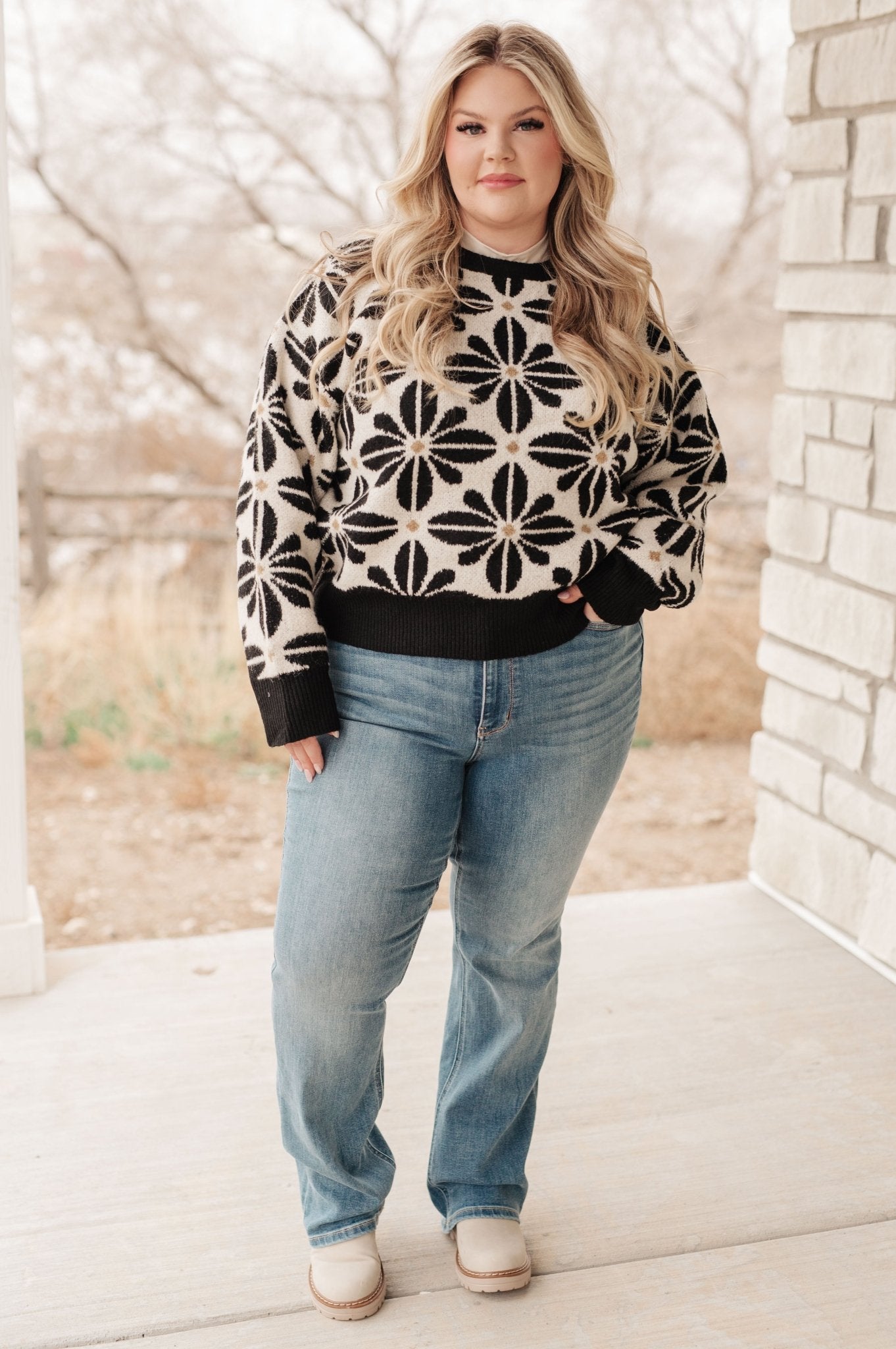 Mid Mod Floral Sweater - TheRusticAttic
