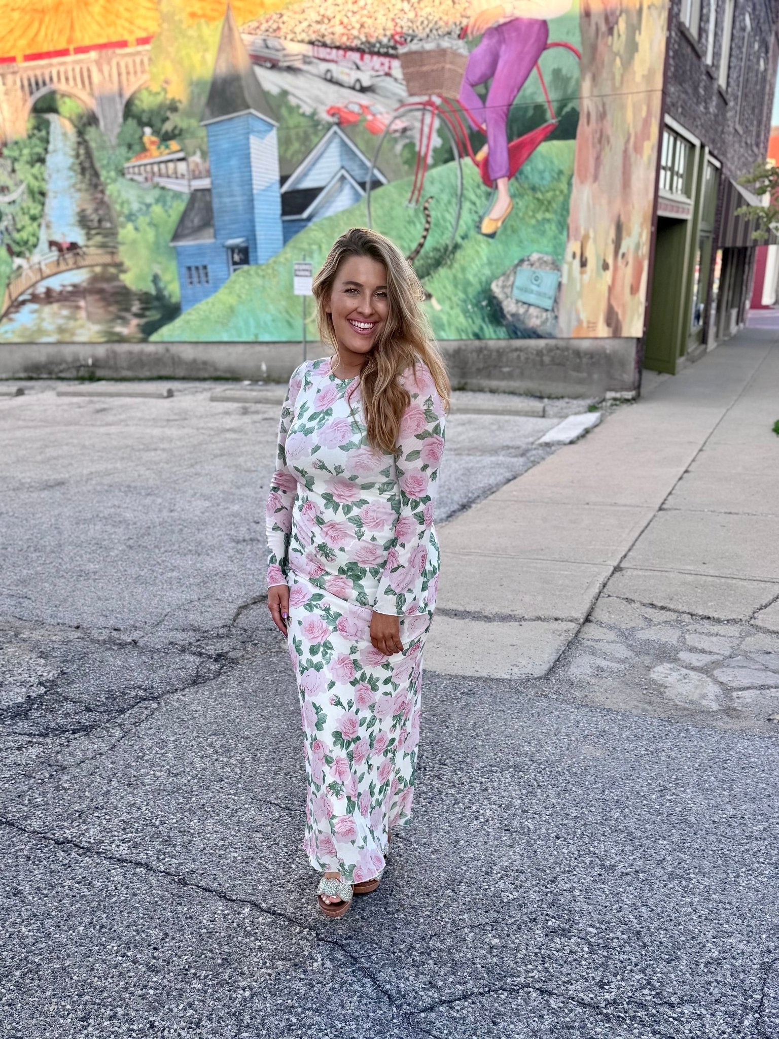Pink Floral Whimsical Maxi Dress - TheRusticAttic