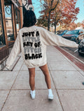 Ray Of Pitch Black Pullover Crew - TheRusticAttic