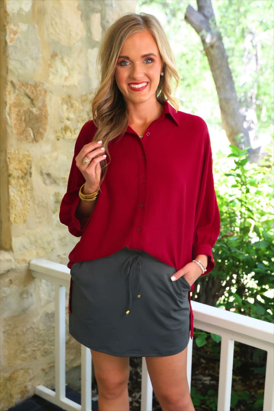 Solid Charcoal Skort - TheRusticAttic