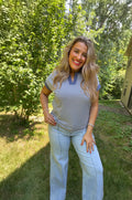 Striped Notch Neck Tee - TheRusticAttic