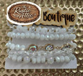 White Beaded Stacked Bracelet Set - TheRusticAttic